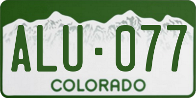 CO license plate ALU077