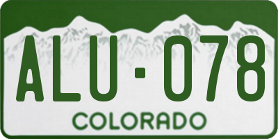 CO license plate ALU078