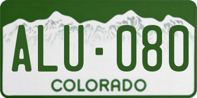 CO license plate ALU080