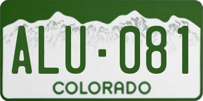 CO license plate ALU081