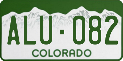 CO license plate ALU082