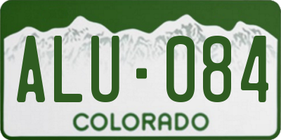 CO license plate ALU084