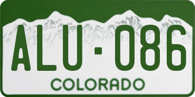 CO license plate ALU086