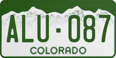 CO license plate ALU087