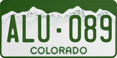 CO license plate ALU089