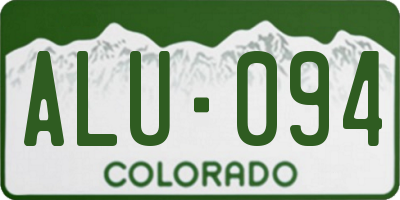 CO license plate ALU094