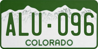 CO license plate ALU096