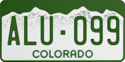 CO license plate ALU099