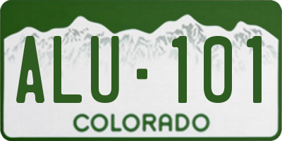 CO license plate ALU101