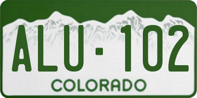 CO license plate ALU102