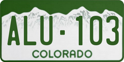 CO license plate ALU103