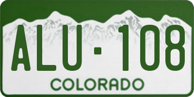 CO license plate ALU108