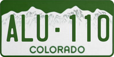 CO license plate ALU110