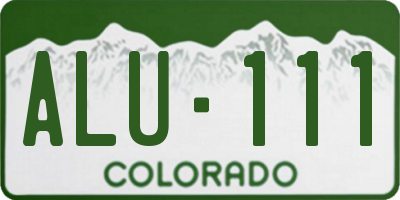 CO license plate ALU111