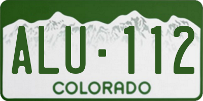 CO license plate ALU112