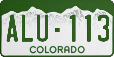 CO license plate ALU113