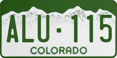 CO license plate ALU115