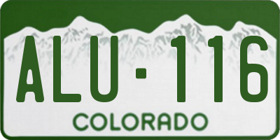 CO license plate ALU116