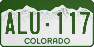 CO license plate ALU117