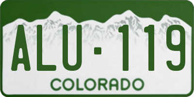 CO license plate ALU119