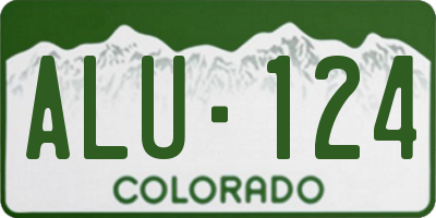 CO license plate ALU124