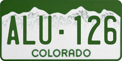 CO license plate ALU126