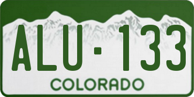 CO license plate ALU133