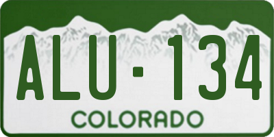 CO license plate ALU134