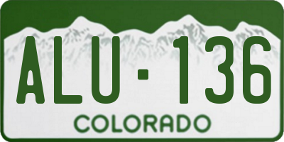 CO license plate ALU136