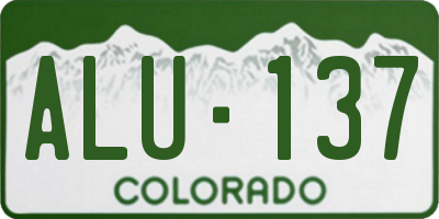 CO license plate ALU137