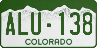 CO license plate ALU138