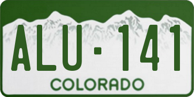 CO license plate ALU141