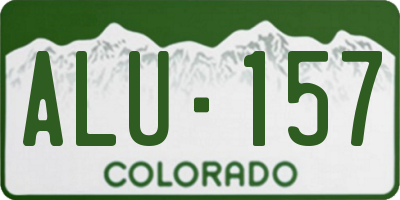 CO license plate ALU157