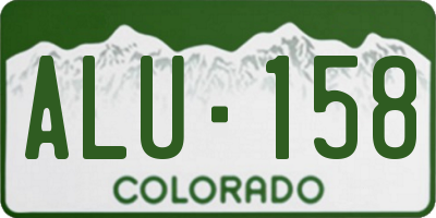 CO license plate ALU158