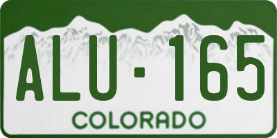 CO license plate ALU165