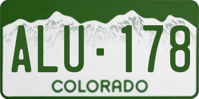 CO license plate ALU178
