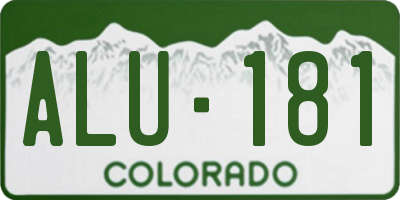 CO license plate ALU181