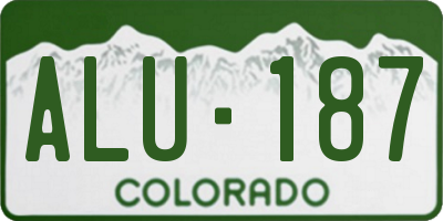 CO license plate ALU187