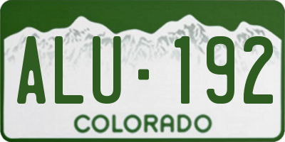 CO license plate ALU192