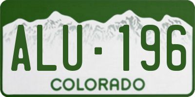 CO license plate ALU196