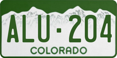 CO license plate ALU204