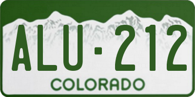 CO license plate ALU212