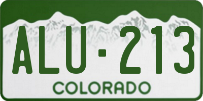 CO license plate ALU213
