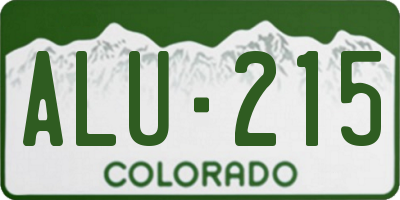 CO license plate ALU215