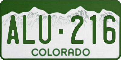 CO license plate ALU216