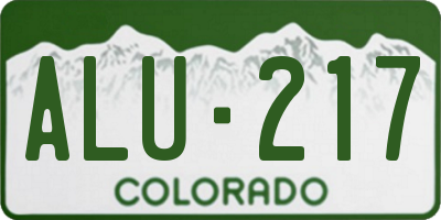 CO license plate ALU217