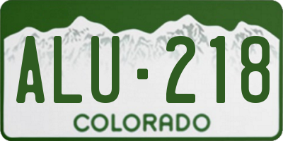 CO license plate ALU218