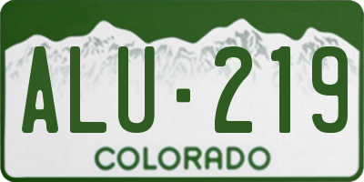 CO license plate ALU219