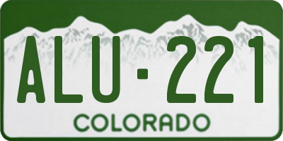 CO license plate ALU221