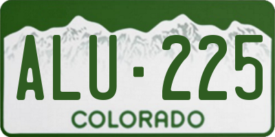 CO license plate ALU225
